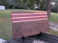 No. 519 "Barracuda" | Walnut with Purpleheart & Maple Accent Cutting Board, 15x12