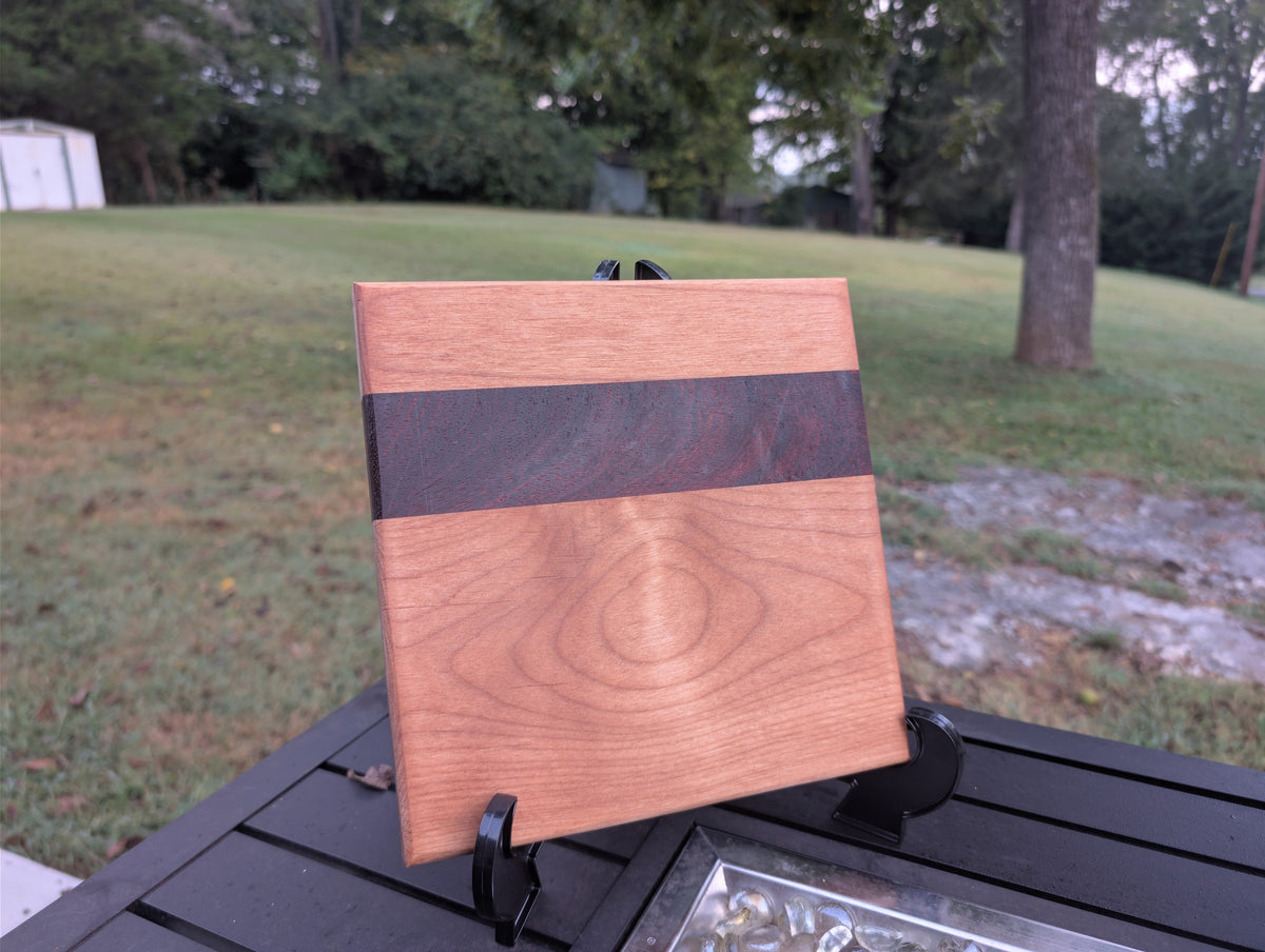 No. 452 "Cool but Rude" | Ash with Padauk Stripe Cutting Board, 8x8