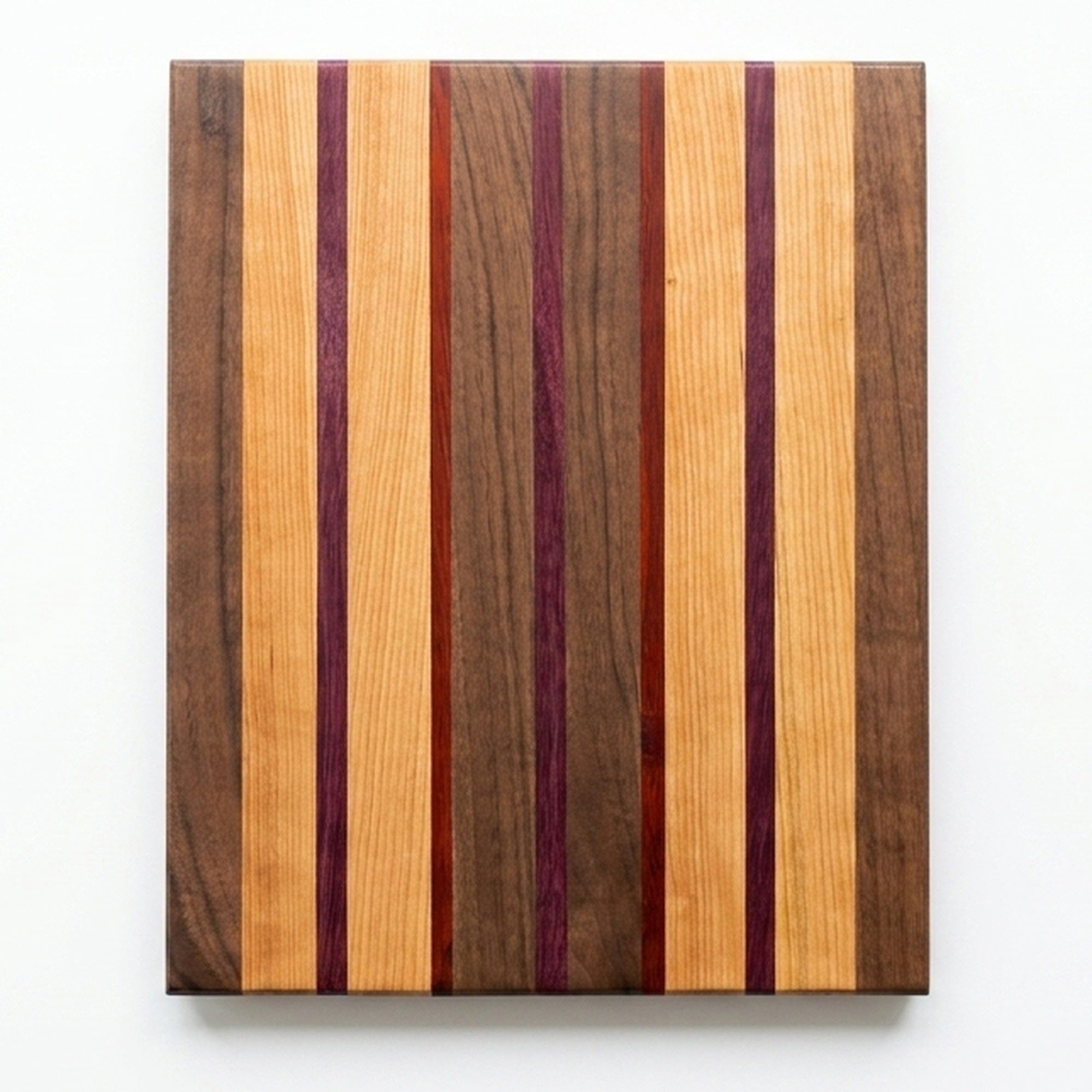 No. 213, "The Sheridan" | Walnut, Cherry, Maple, Purpleheart and Padauk Cutting Board, 16x13