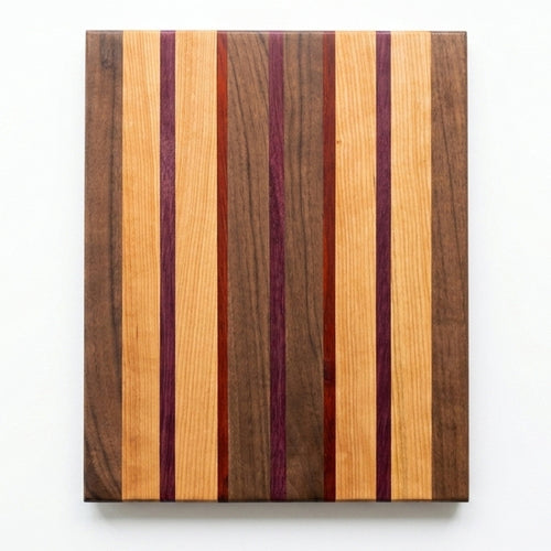 No. 213, "The Sheridan" | Walnut, Cherry, Maple, Purpleheart and Padauk Cutting Board, 16x13