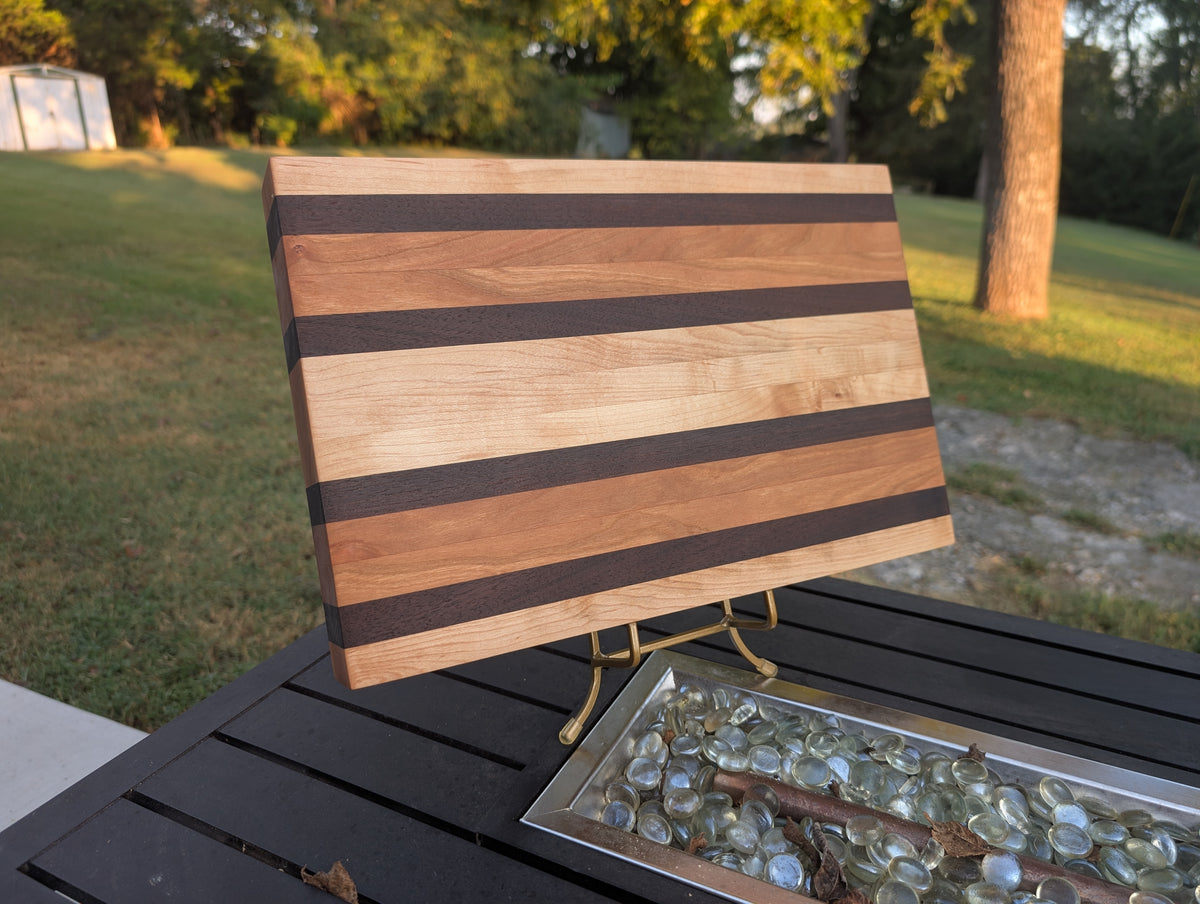No. 189 "Verne" | Maple, Walnut & Cherry Cutting Board, 10x15, 2" Thick